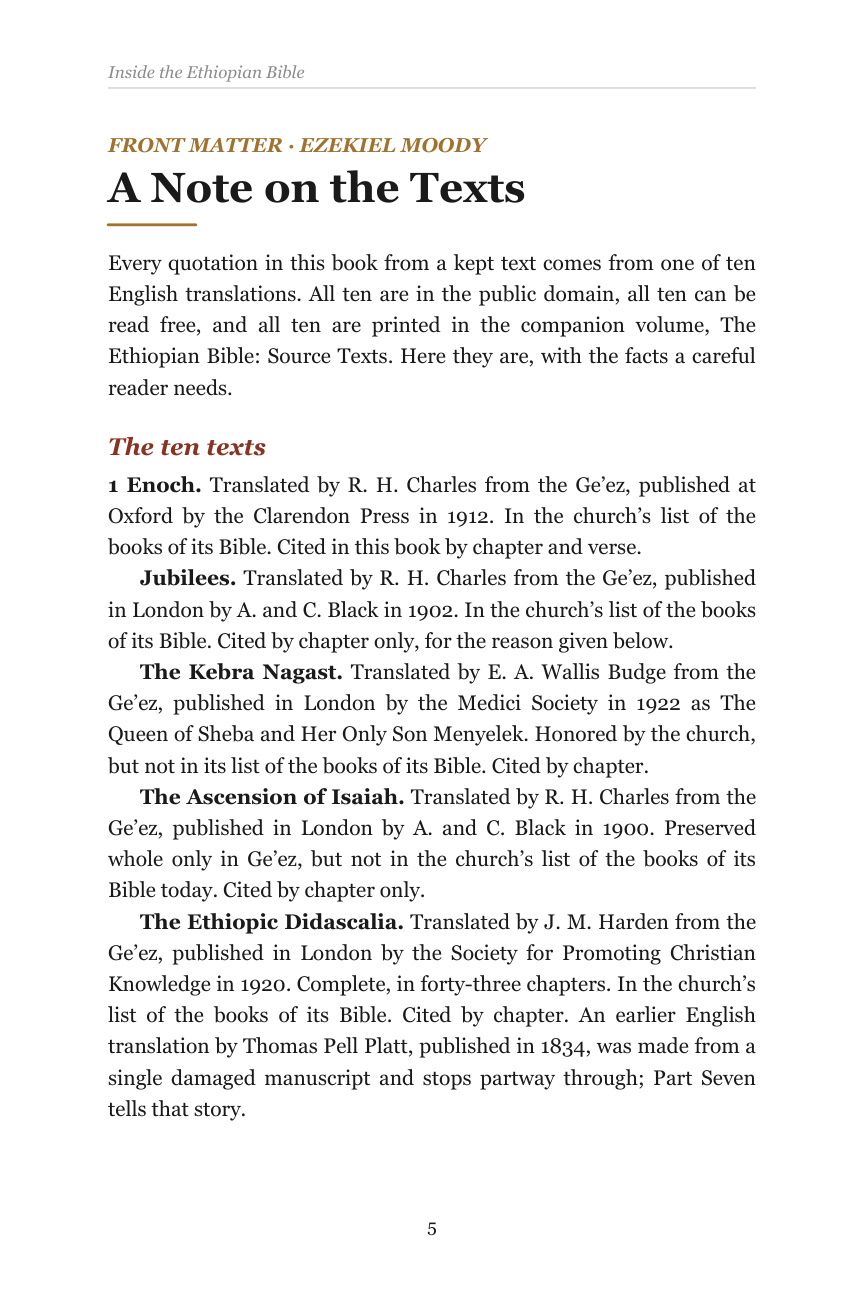 A Note on the Texts — all ten translations named with year and source language